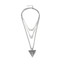 Fashion Multilayer Turquoise Western Style Feather Arrow Triangle Necklace Gift