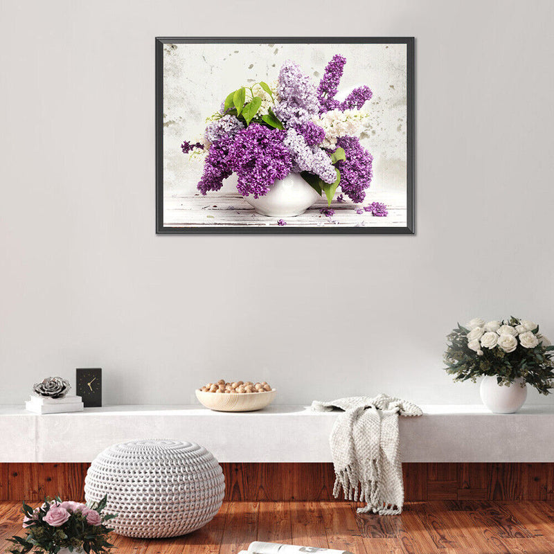 5D Diamond Painting Kit DIY Lavender Partial Round Drill Mosaic Picture Art