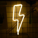 Flash Shaped Neon Lights USB Battery Operated Hanging Lamp (Warm Light) Newly
