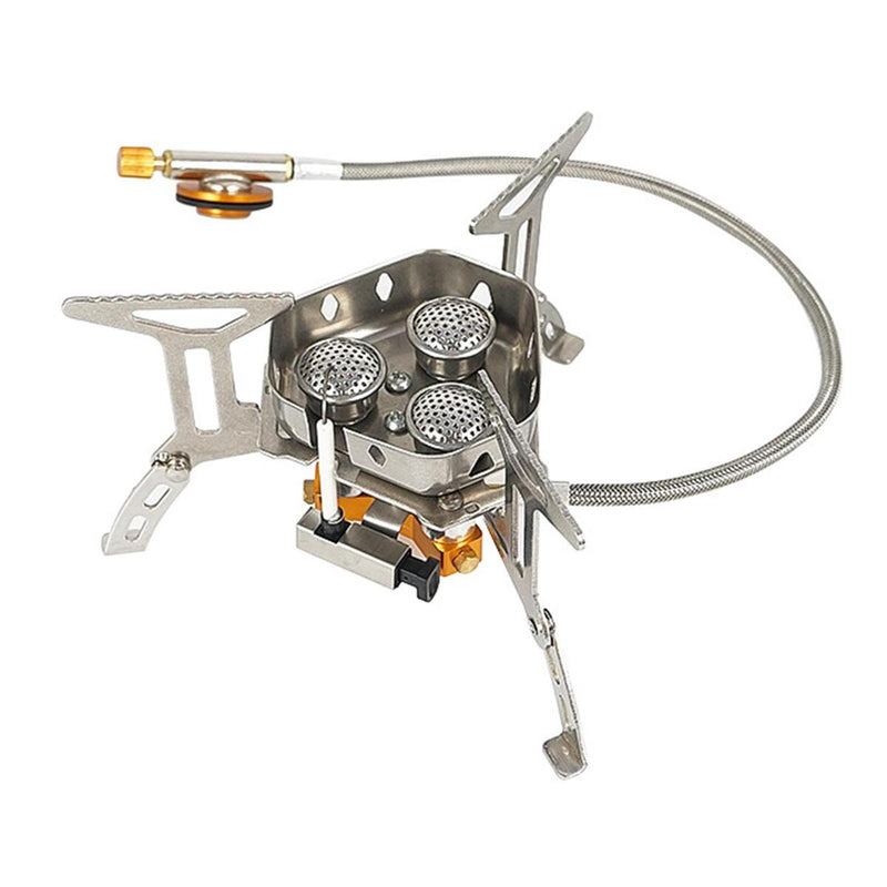 Outdoor Three-head Camping Picnic Stove Portable Split Windproof Burner Stove~