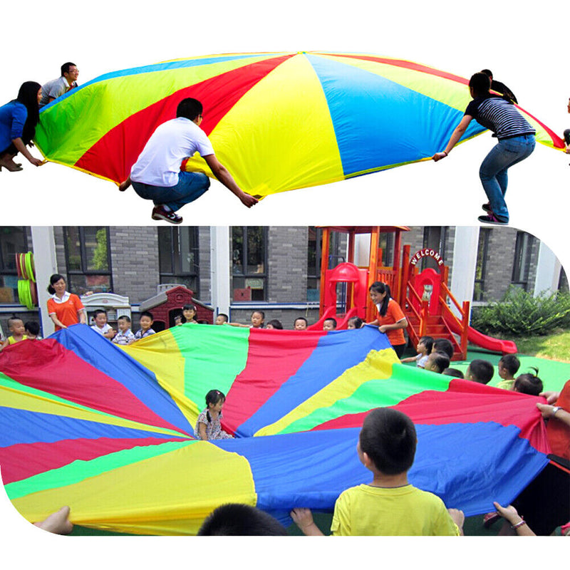 2M 8Handles Kids Kid Game Rainbow Parachute Outdoor Game Exercise Sport Sp