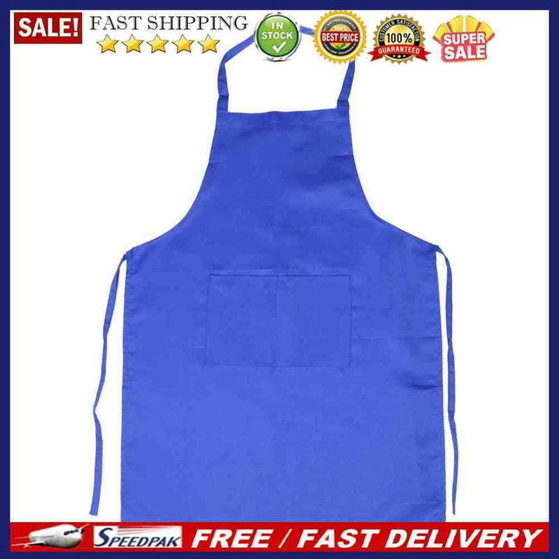 Women Men Adjustable Kitchen Apron Pure Color Waterproof Bib for Cooking