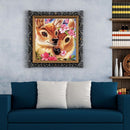 Full Round Drill Flowers Loving Deer Drawing 5D DIY Diamond Painting Kit