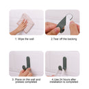 Wall Mounted J-Type Clothes Hook Durable Self-adhesive Hook (4pcs Grey)