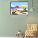 Beach Parasol Oil Paint By Numbers Kits DIY Handpainted on Canvas Wall Pictures