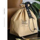 Canvas Insulation Bag Industrial Style Drawstring Lunch Box Pouch (Yellow) Newly