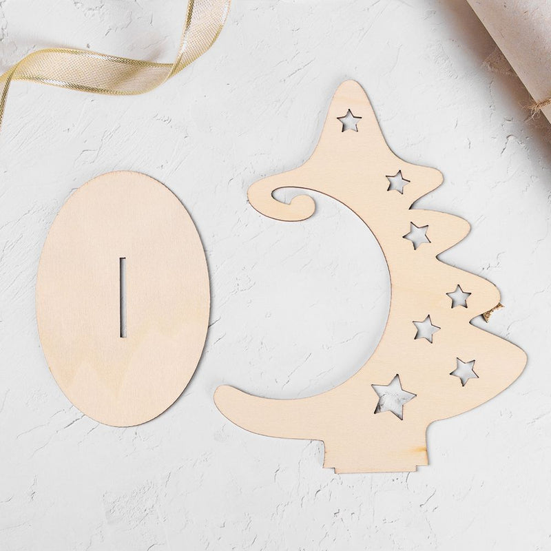 Xmas Tree Christmas Ornaments Christmas Tree Crafts Wood Slices with Stand