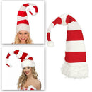 Funny Party Hats Christmas Hats Long Striped Felt Plush Hat Theme Elf W3C6