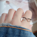 Mini Glasses Shaped Split Ring Finger Buckle Personality Jewelry for Women