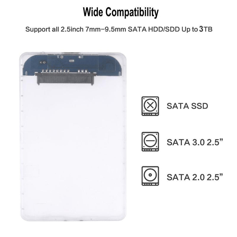 2.5 inch USB 3.0 SATA HDD Hard Disk Drive External HDD Enclosure Case Box
