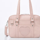 Retro Women Leather Solid Color Shoulder Bag Heart Large Capacity Messenger Bags