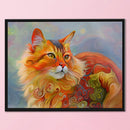 Full Embroidery Colorful Cat Cross Stitch Kit 11CT Stamped DIY Canvas Craft Gift