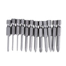 12pcs 50mm 1/4 Inch Hex Shank Magnetic Phillips Cross Screwdriver Bits