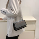 #A Rhinestones Shoulder Bag Metal Handle Women Sparkling Chain Small Handbags
