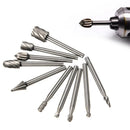 10x 1/8 inch Routing Drill Bits Set for Carbide Rotary Burrs Tool Milling Cutter