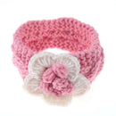 Knitted Flower Kids Hair Band Twist Woven Woolen Baby Headband(Pink)