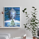 Full Embroidery Stamped Buddha Statue In Water 11CT Cotton Thread Cross Stitch K