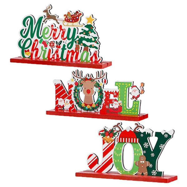 Xmas Desktop Decorations Christmas Table Decor Wooden Ornaments Desk Wood Craft