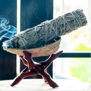 White Sage Abalone Shell Smudge Kit Wooden Tripod Smoking Accessories