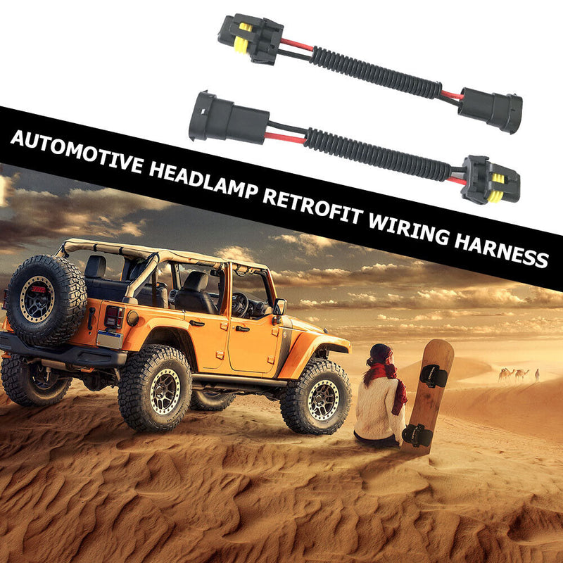 2pcs 9005 9006 Female to H11 Male Wiring Harness Adapter Socket for Headlight