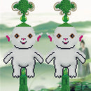 Stamp DIY Cartoon Character Beaded Cross Stitch Tassel Pendant Print Kit Artwork