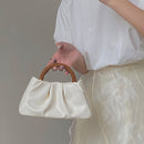 Korean Cloud Clutch Bag Pleated Handbag Women PU Solid Small Purse Crossbody Bag