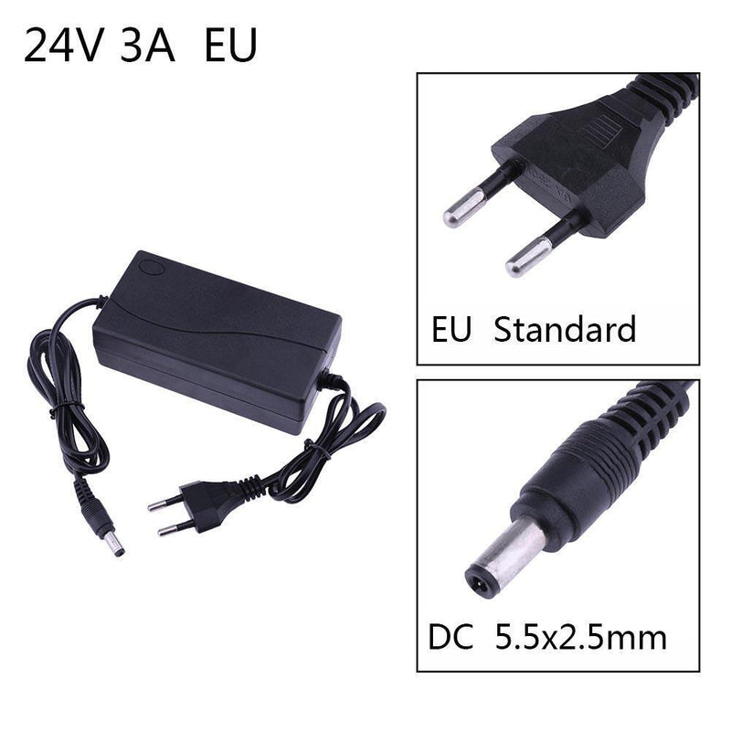24V 3A AC to DC Power Adapter Converter 5.5*2.5mm for LED Light Belt Newly