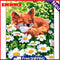 Oil Paint by Numbers Cute Fox Canvas Artwork Living Room Picture DIY Decoration