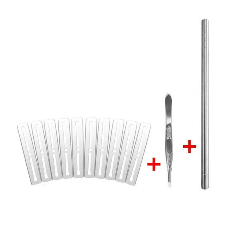 Hair Razor Pen Modeling Trim Hair Art Design Tattoos Engraving Pen W/ blades Se_