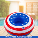 US Flag Inflatable Cup Drink Holder Swimming Pool Coasters Float Bathing Toys