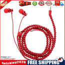 3.5mm Creative Bead Bracelet Metal Stereo Wired In-ear Earphone with Mic(2)