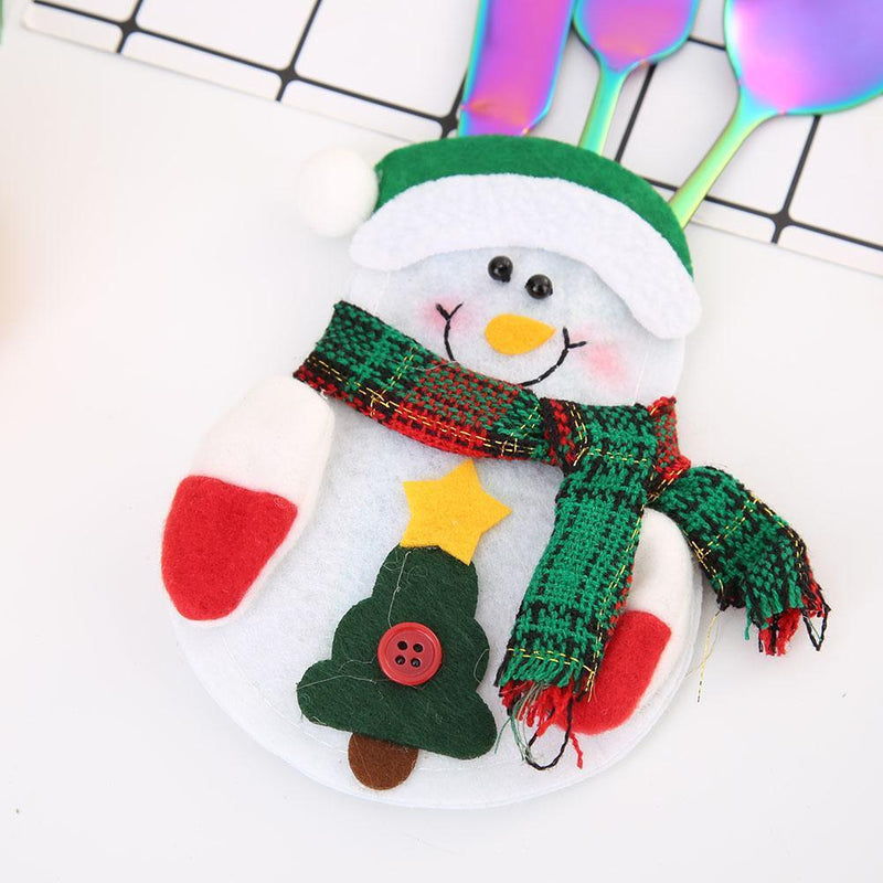 1pc Christmas Snowman Cutlery Bags Dining Table Cutlery(Snowman 1)