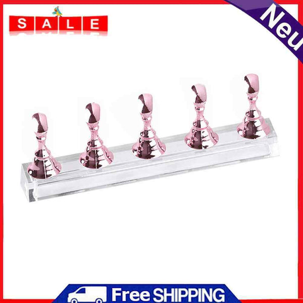 Acrylic Nail Art Practice Display Stand Chess Board Magnetic Holder (Pink)