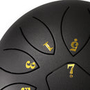 6 Inch 11-Note Tongue Drum with Drumsticks Hand Pan Ethereal Drums (Black)