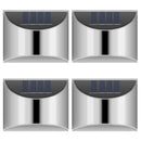8pcs Warm White 4 LED Solar Lights Waterproof  Wall Stair Lamp for Security