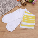 Anti-slip Sports Socks Women Men Cycling Calf Length Socks (Yellow Stripe)