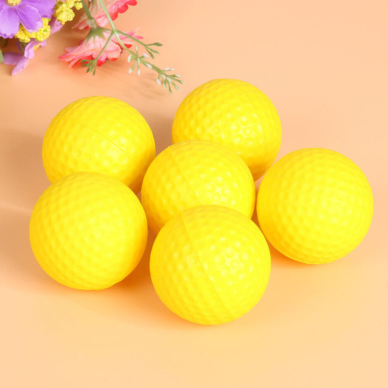 Golf PU Ball Interior Beginner Training Softball(Yellow)(6Pcs)