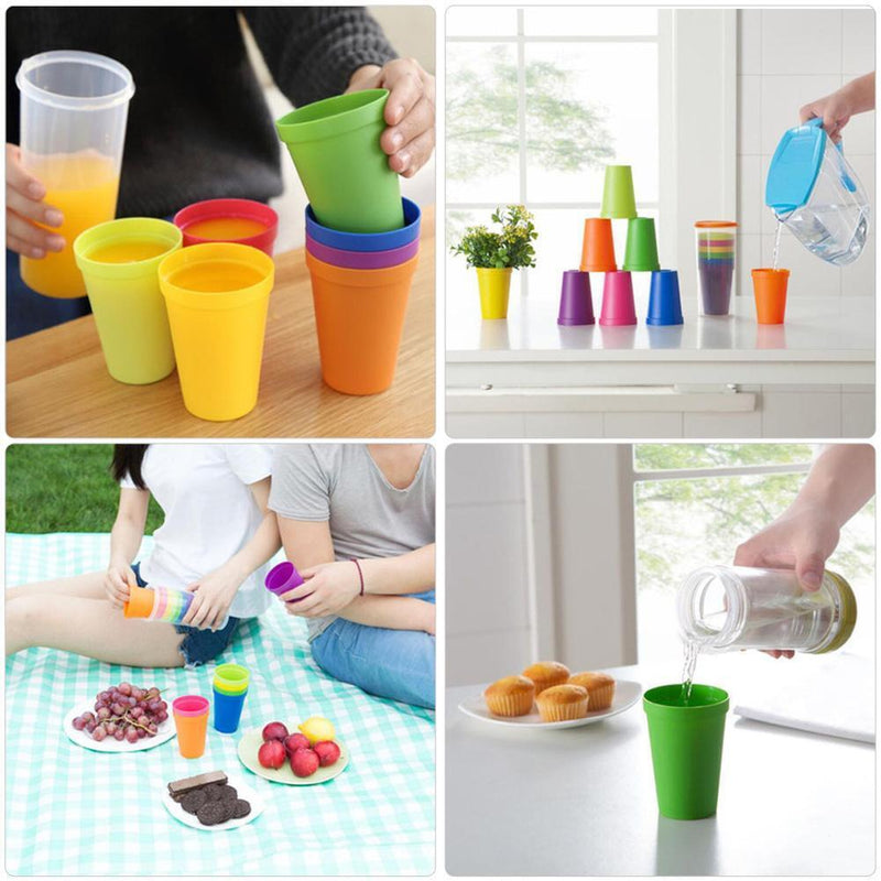 7pcs/set 7 Color Portable Rainbow Suit Cup Picnic Tourism Plastic Cups