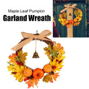 Fall Door Pumpkin Wreath Harvest Decor Maple Leaf Garland Halloween Floral Hoop