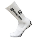 Round Silicone Suction Non Slip Football Socks Sports Training Sock (White)