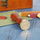 Retro Plant Pattern Sealing Wax Wooden Handle Wax Seal Stamps DIY Craft (F)