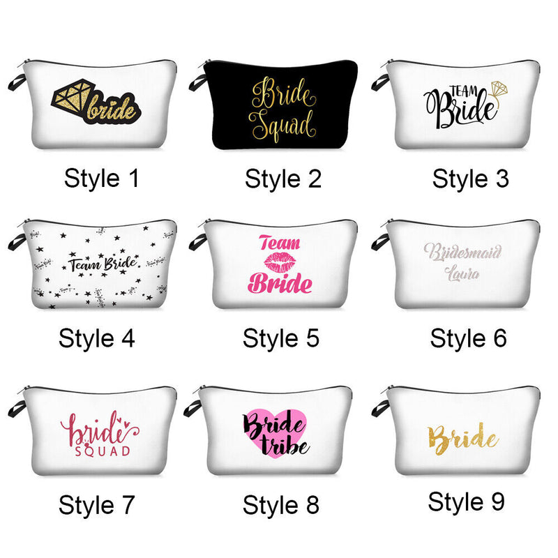 Women Gift Portable Bridal Shower Team Bride Cosmetic Bag Bridal Makeup Bags