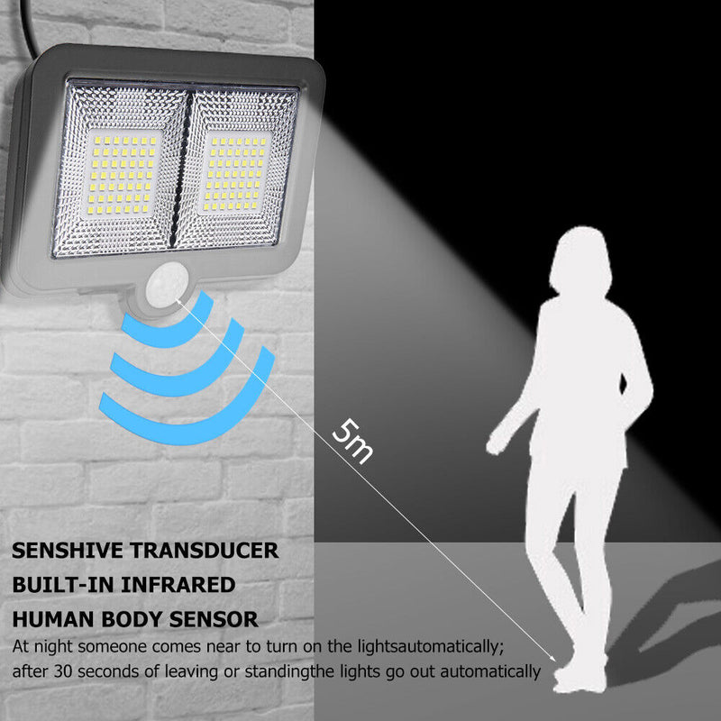 98LED Solar Motion Sensor Garden Wall Light Waterproof Street Lamp (1 Mode)