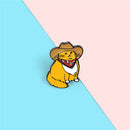Cartoon Metal Funny Brooch Cowboy Cats Lapel Pins Novelty Animal Enamel Pin
