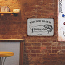 Fishing Club Sheet Metal Drawing Metal Painting Tin Wall Home Poster Room Sign