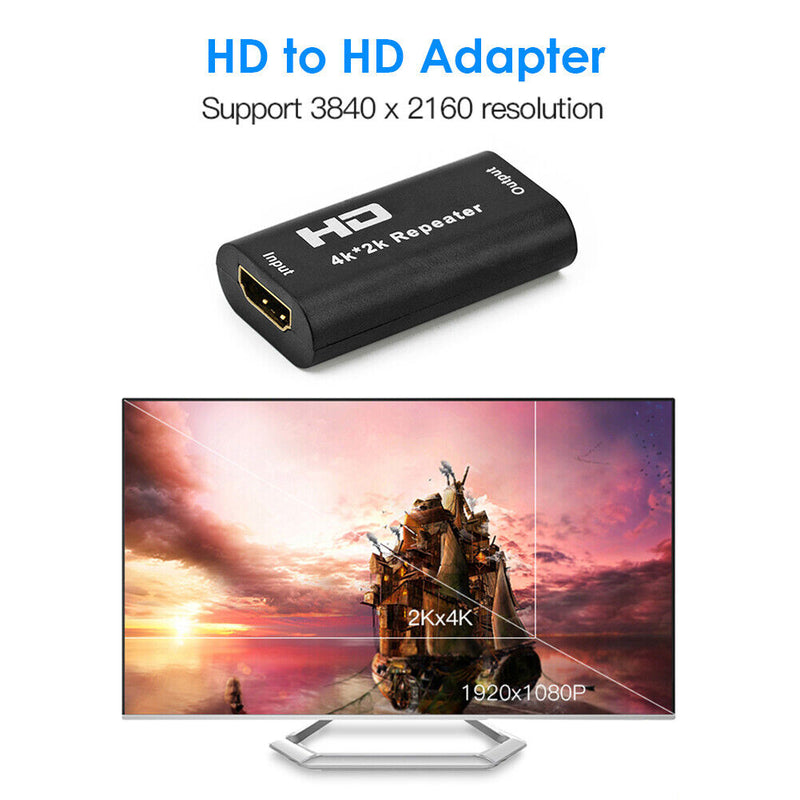 HDMI Repeater Extender Amplifier Video Audio Signal Booster for Monitor HDTV