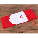 Home Wine Bottle Cover Bag Elasticated Collar Christmas Gift Red Santa Claus