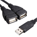 Connector Professional USB 2.0 Hub Y Splitter Cable Adapter Male To Dual Female