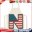 Flag N Print Apron Linen Waterproof Cooking Bibs Chefs Pinafore (68x55cm)