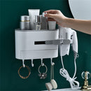 Self-adhesive Storage Rack Bathroom Organizer Hairdryer Shelf Hair Dryer Holder